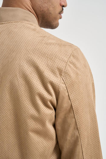 Giubbotto uomo scamosciato beige - 6