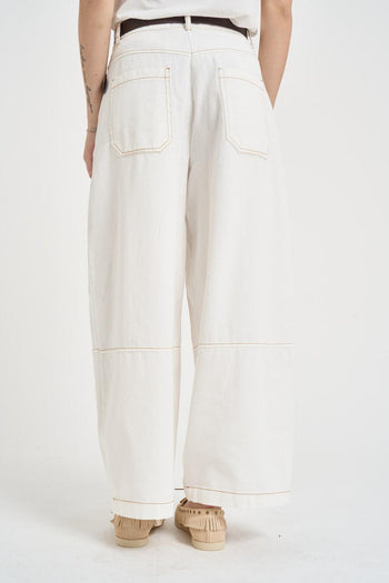 Pantalone donna wide leg bianco - 3