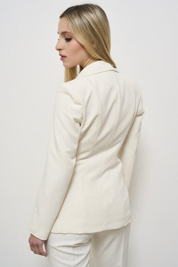 Women's double-breasted cream jacket - 5