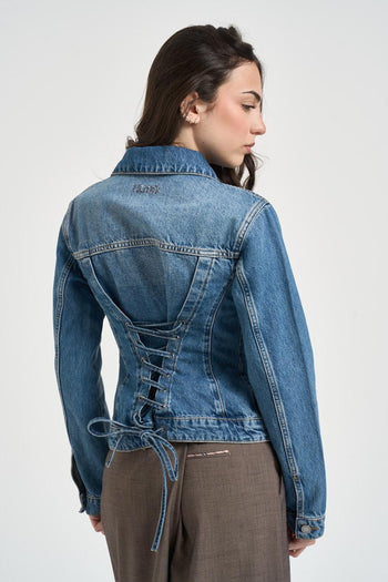 Giacca donna in denim blu - 3