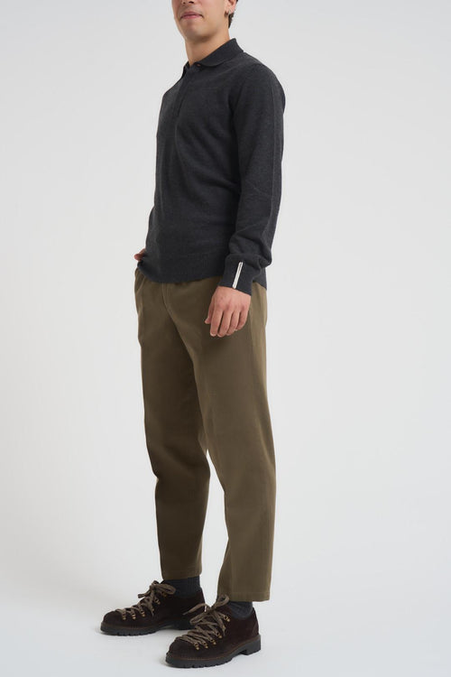 Polo uomo in maglia antracite