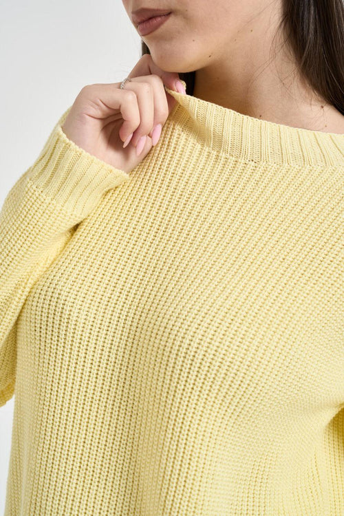 Maglia donna con spacchi gialla - 2