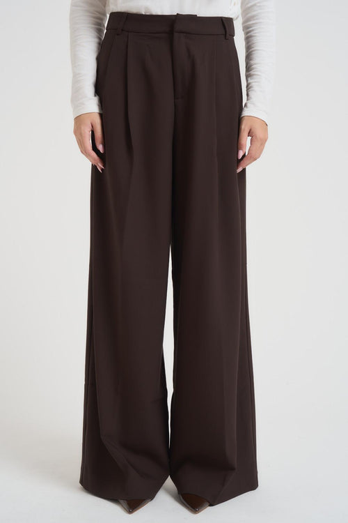 Pantalone donna over marrone