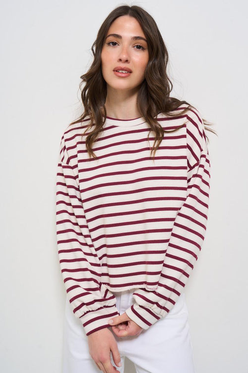 Felpa donna a righe rosse - 1