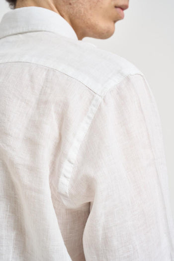 Camicia uomo in lino bianca - 4