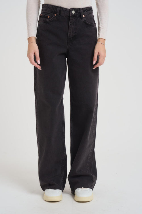 Jeans donna nero a palazzo