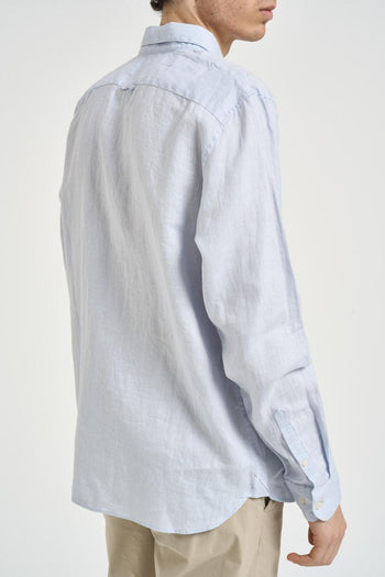 Camicia uomo in lino celeste - 4