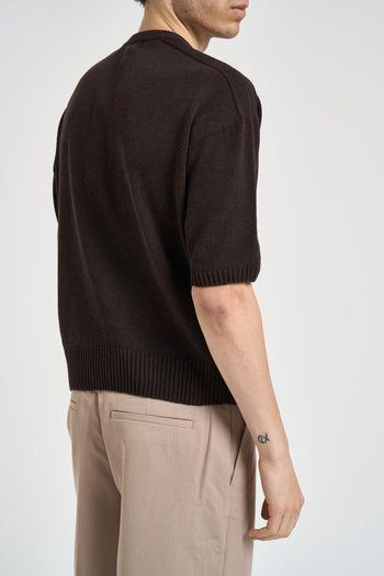 Polo uomo in maglia marrone - 3