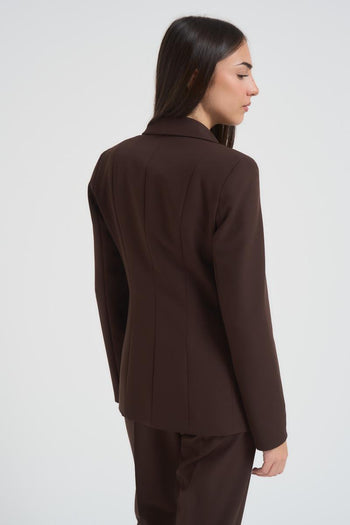 Giacca donna doppiopetto marrone - 5