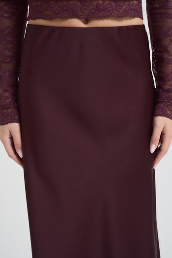 Gonna donna satinata vino - 4