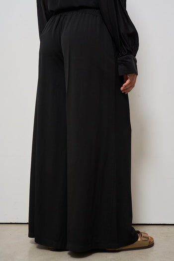 Pantalone donna gamba larga nero - 4