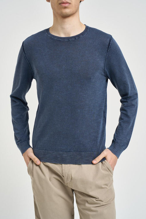Maglia uomo effetto mélange blu