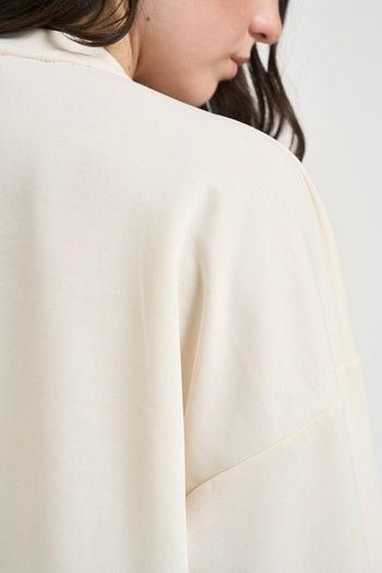 Felpa donna cropped burro - 5