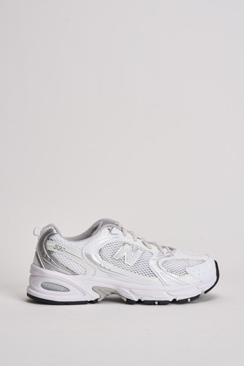 Sneakers donna 530 bianche e argento