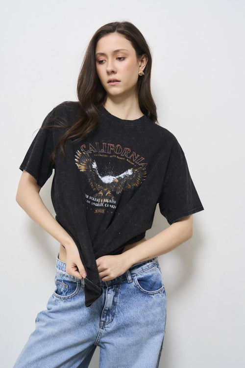 Vintage black oversized women's t-shirt