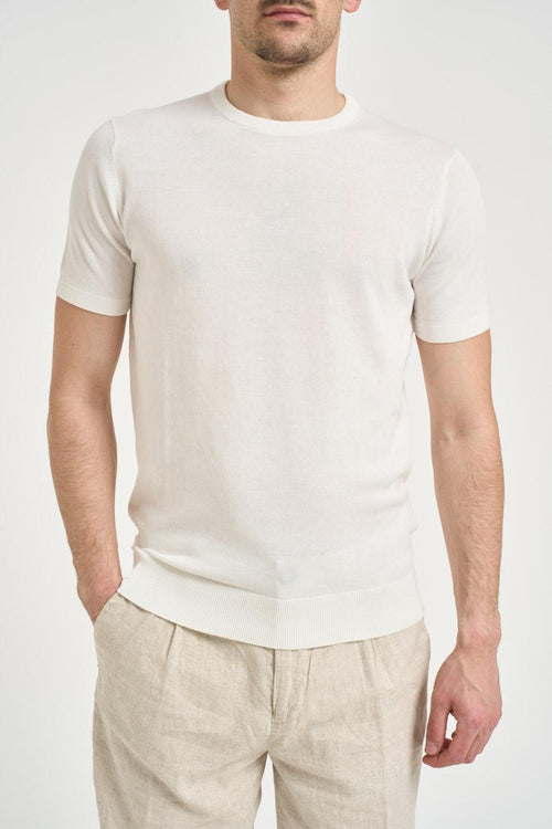 T-shirt uomo in maglia bianco