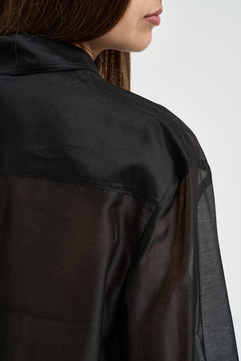 Camicia donna semitrasparente nera - 4