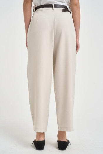 Pantalone donna balloon gesso - 3