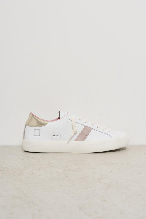 White and gold women's sneakers