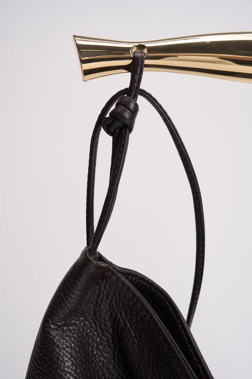 Borsa donna in pelle martellata moro - 2