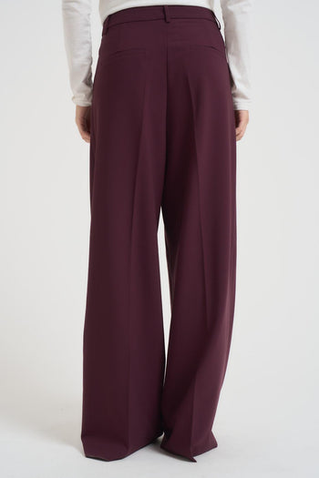 Pantalone donna over bordeaux - 5