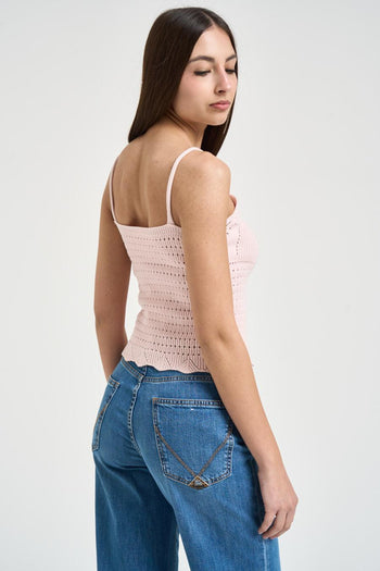 Top donna in maglia rosa - 4