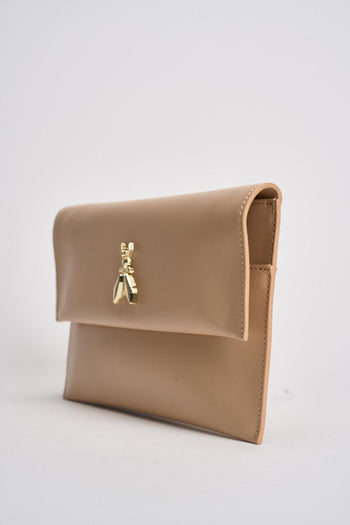 Clutch donna in pelle rosa cipria - 3