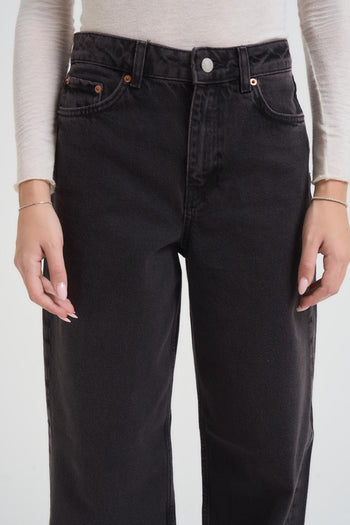 Jeans donna nero a palazzo - 5