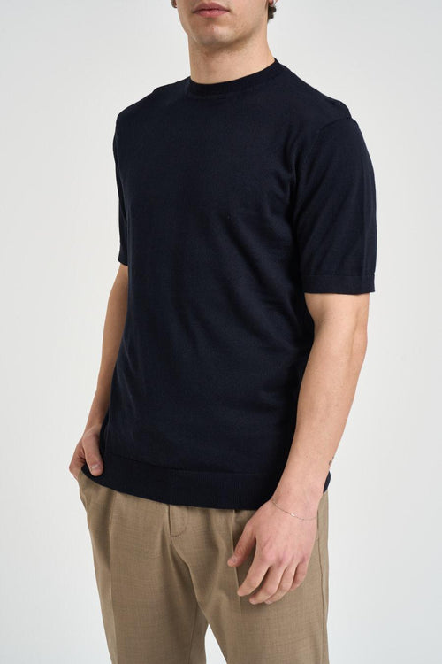 T-shirt uomo in maglia blu notte