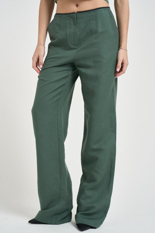 Pantalone donna palazzo verde - 2