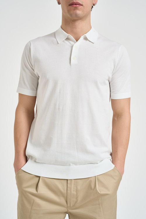 Polo uomo in maglia bianca
