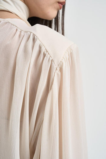 Camicia donna semistrasparente panna - 5