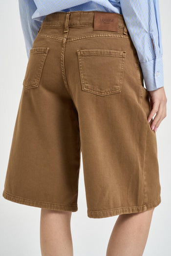 Bermuda donna in denim marrone - 4