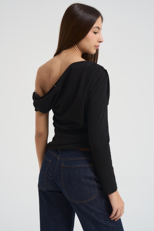 Top donna asimmetrico nero - 2