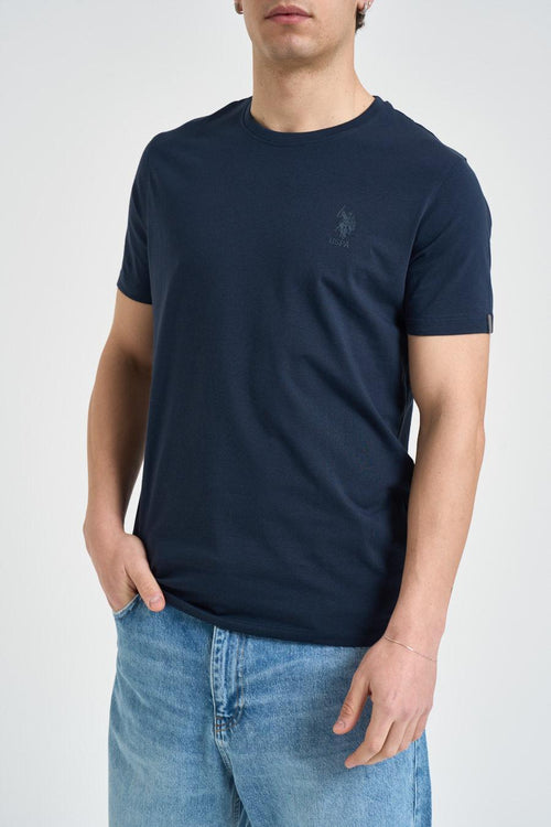 T-shirt uomo girocollo blu notte