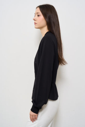Felpa donna nera con zip - 4