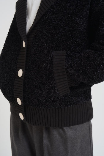 Cardigan donna strutturato nero - 4