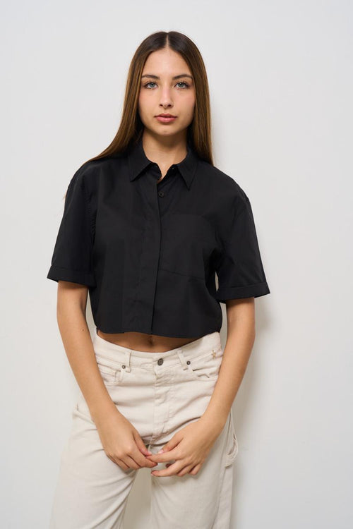 Camicia donna cropped nera