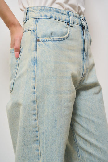 Jeans donna a palazzo in denim chiaro - 6