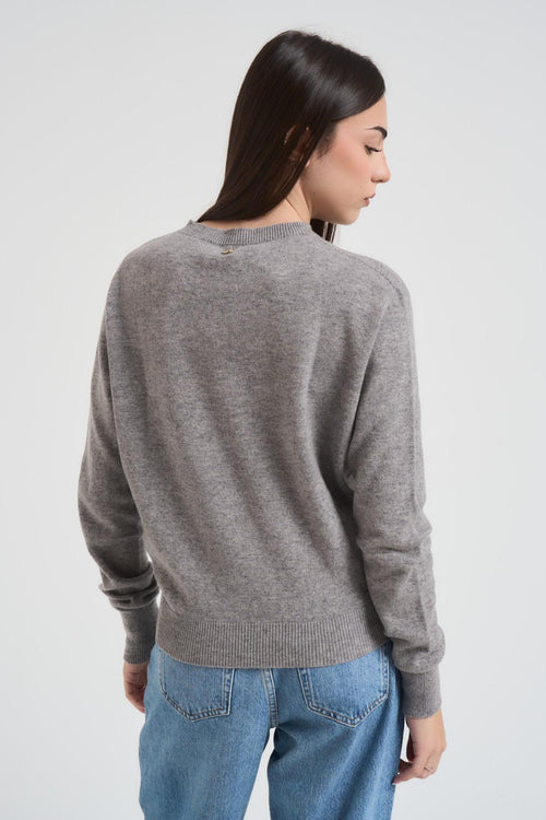 Maglia donna girocollo grigio chiaro - 2