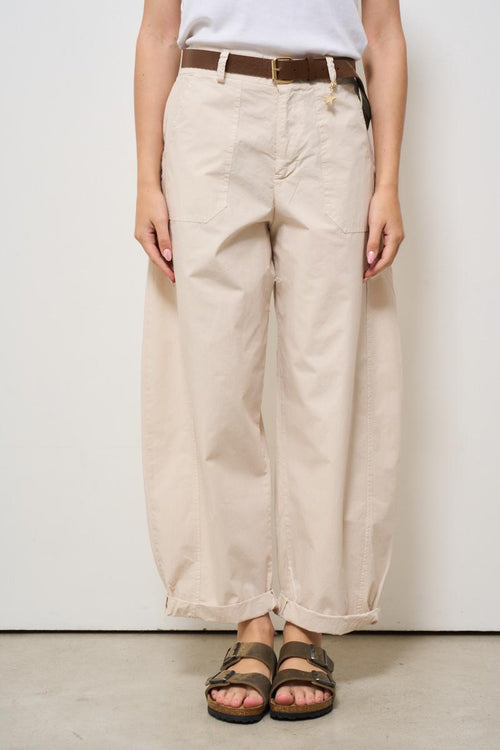 Pantalone donna balloon ecru
