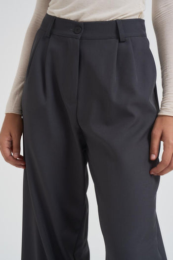 Pantalone donna con pinces grigio - 6