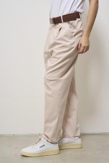 Women's carrot fit pink trousers - 4