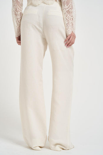 Pantalone donna palazzo panna - 4