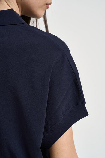 Polo donna manica corta blu - 4