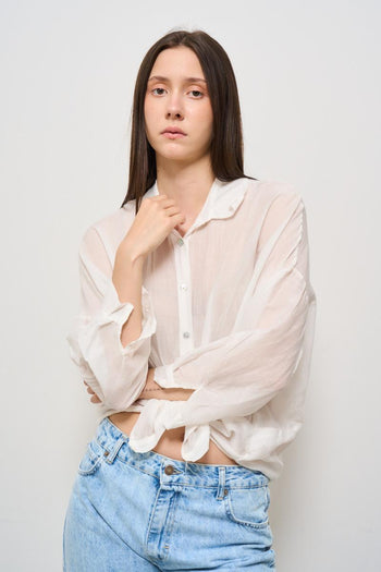 Camicia donna leggera bianca - 4