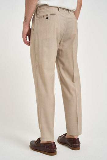 Pantalone uomo con pinces beige - 4