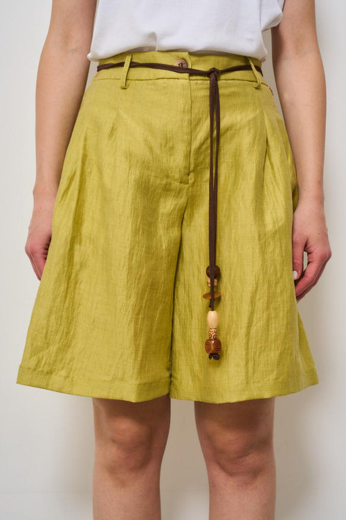 Bermuda donna verde lime con cintura