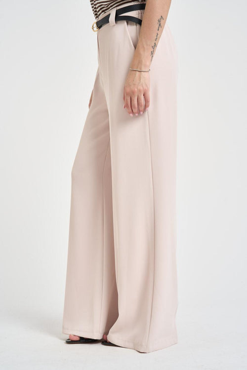 Pantalone donna flare avorio - 2