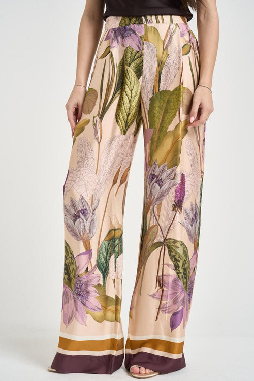 Pantalone donna fluido con stampa floreale - 2